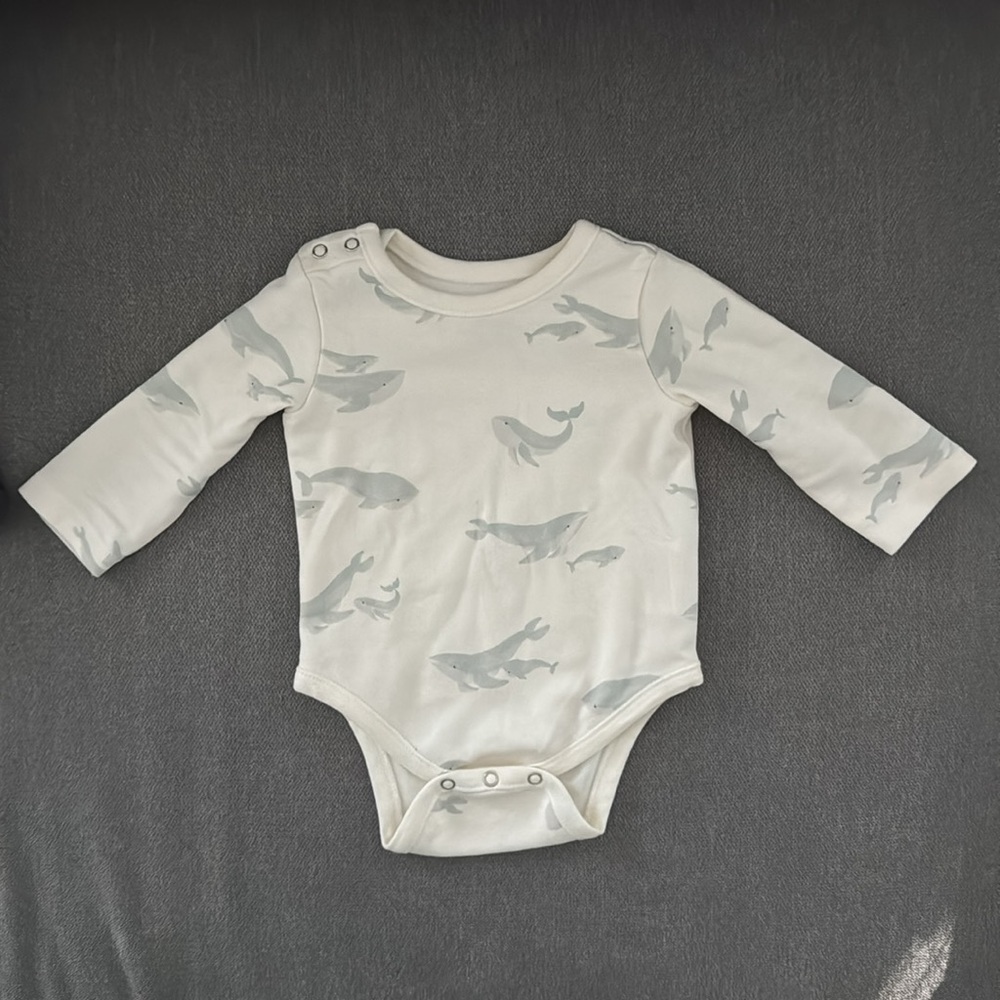 NWOT Pehr whale long-sleeve onesie